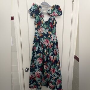 Vintage Jessica McClintock for Gunne Sax Floral Dress